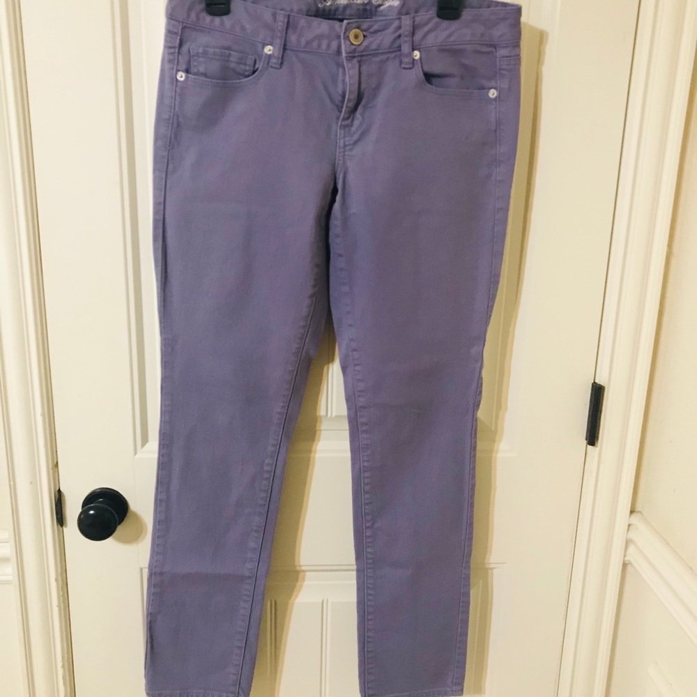 American Eagle Purple Stretch Skinny Jeans